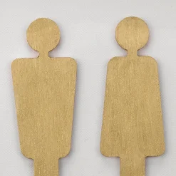 New Man & Woman Silhouette Gold Wall Art Bathroom Wall Decor
