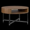 Best Metal and Walnut Veneer Round Coffee Table Coffee Tables|Coffee Tables & Side Tables