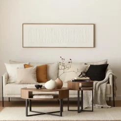 Best Metal and Walnut Veneer Round Coffee Table Coffee Tables|Coffee Tables & Side Tables