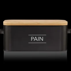 Discount Metal Bread Box with Bamboo Lid Dinnerware|Kitchen & Dining Accessories