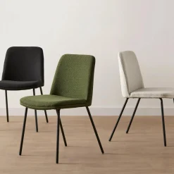 Sale Oatmeal Fabric and Metal Dining Chair Furniture Accessories|Dining Chairs