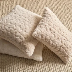 New Oatmeal Sheep Faux Fur Throw Pillow Decorative Throw Pillows