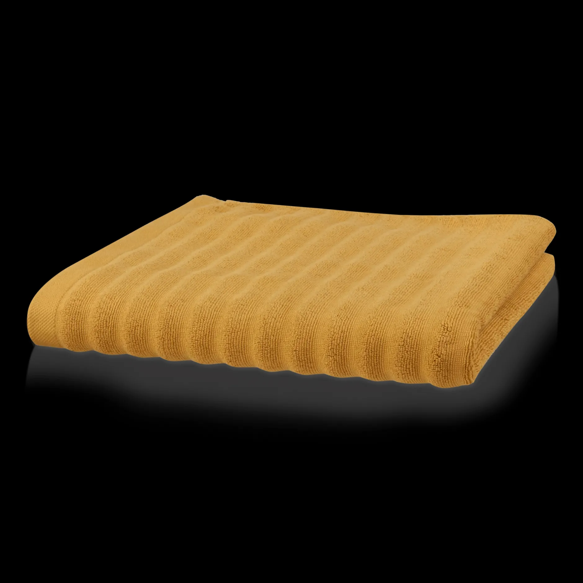 Ochre Ribbed Bath Towel Bath Towels
