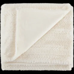 Off White Ellyn Faux Fur Throw Decorative Throws & Blankets