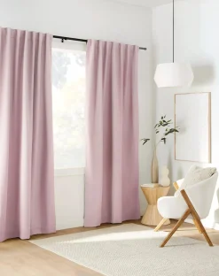 Hot Pink Taha Rod Pocket Back Tab Blackout Curtain Sheer Curtains & Window Sheer Panels|Blackout Window Curtains