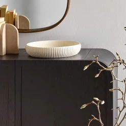 Ribbed Ceramic Bowl Home Decorative Items & Objects