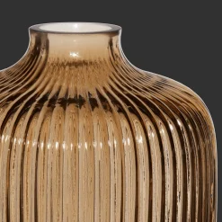 Online Ribbed Decorative Glass Vase Home Decorative Items & Objects
