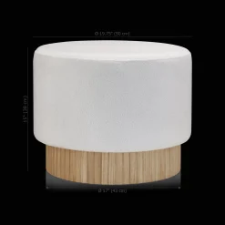 Best Round Fabric and Wood Bench Entryway Benches Ottomans And Poufs|Ottomans & Benches