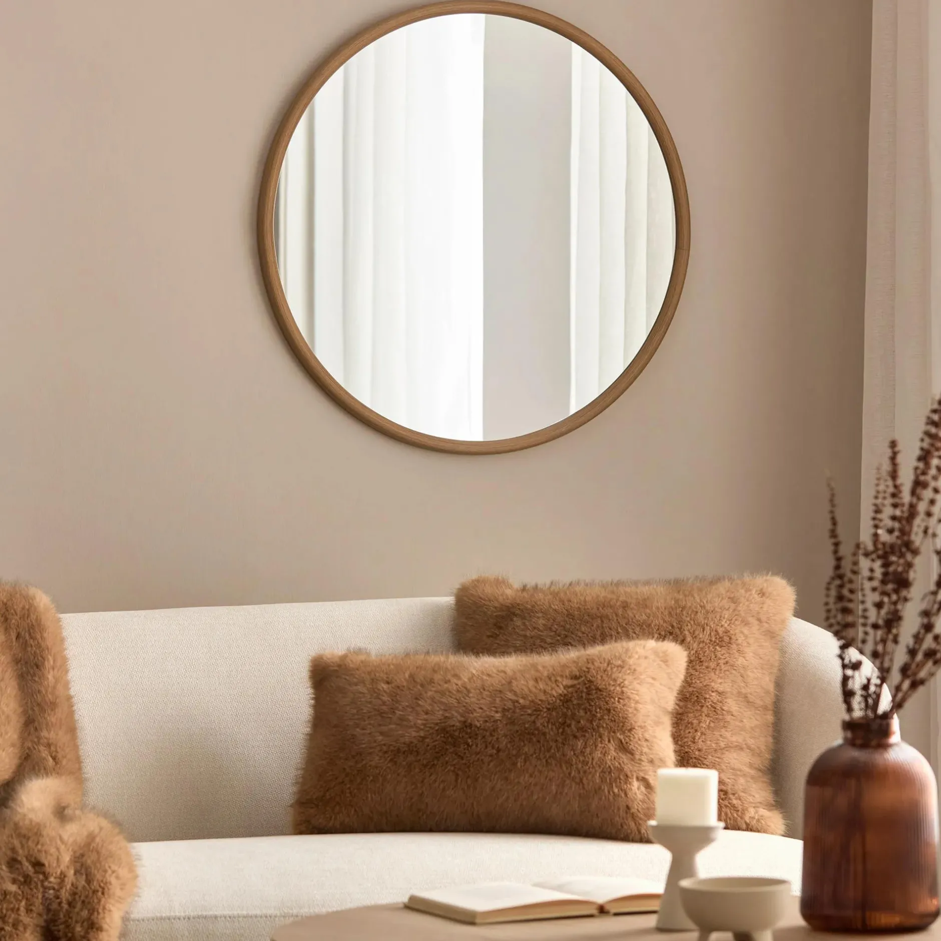 Best Round Mirror with Natural Frame Mirrors