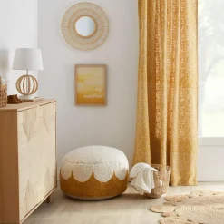 Best Round Natural Fiber Bead Mirror Nursery Wall Decor & Mirrors