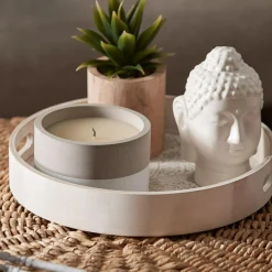 Discount Round Patterned Wood Tray Home Decorative Items & Objects