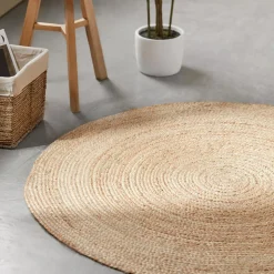 Clearance Round Solid Jute Rug Rugs