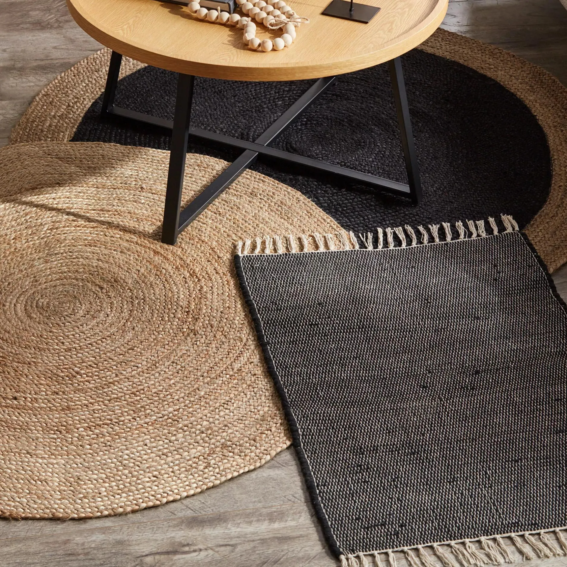 Clearance Round Solid Jute Rug Rugs