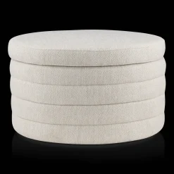 Round Storage Fabric Ottoman Entryway Benches Ottomans And Poufs|Ottomans & Benches