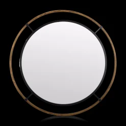 Outlet Round Wood-Framed Mirror Mirrors