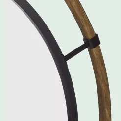 Outlet Round Wood-Framed Mirror Mirrors