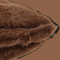Discount Rust Cougar Faux Fur Throw Pillow Decorative Throw Pillows