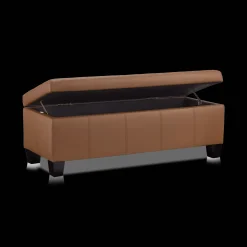 Discount Rust Faux Leather Storage Bench Entryway Benches Ottomans And Poufs|Ottomans & Benches