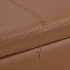 Discount Rust Faux Leather Storage Bench Entryway Benches Ottomans And Poufs|Ottomans & Benches