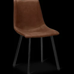 Rust Textured Faux Leather and Metal Dining Chair Furniture Accessories|Dining Chairs