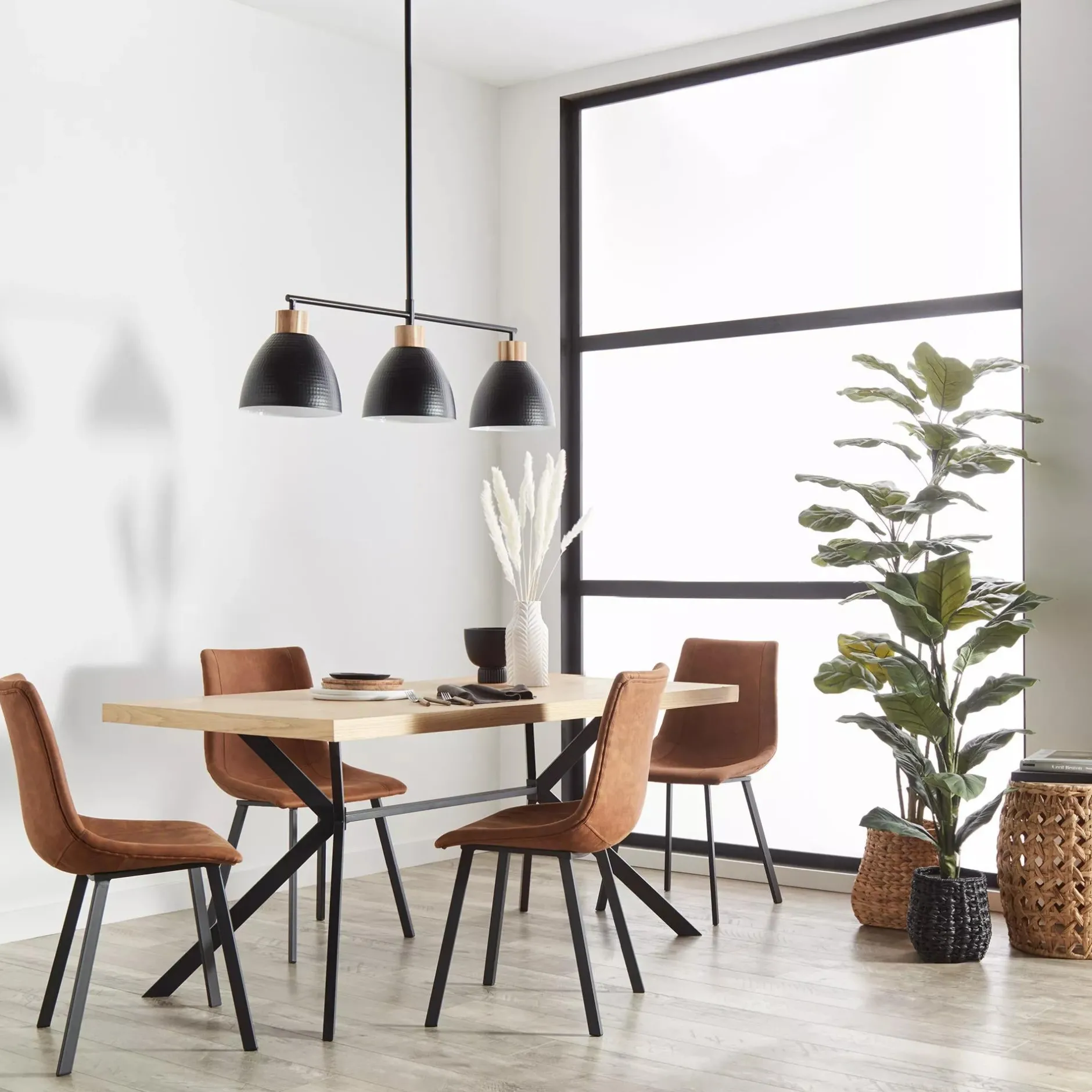 Rust Textured Faux Leather and Metal Dining Chair Furniture Accessories|Dining Chairs