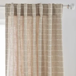 Discount Saara Beige Back-Tab Curtain Sheer Curtains & Window Sheer Panels|Room Darkening & Light Filtering Curtains
