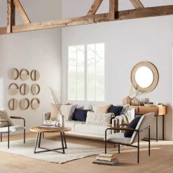 Set of 3 Mango Wood and Rope Circle Wall Decor Wall Decorations