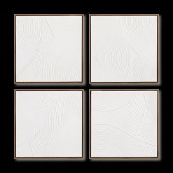 Outlet Set of 4 Oil Painted Abstract Framed Art Oil Paintings