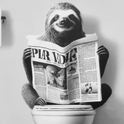 Outlet Sloth Reading Framed Art Printed & Photography Wall Art Canvases