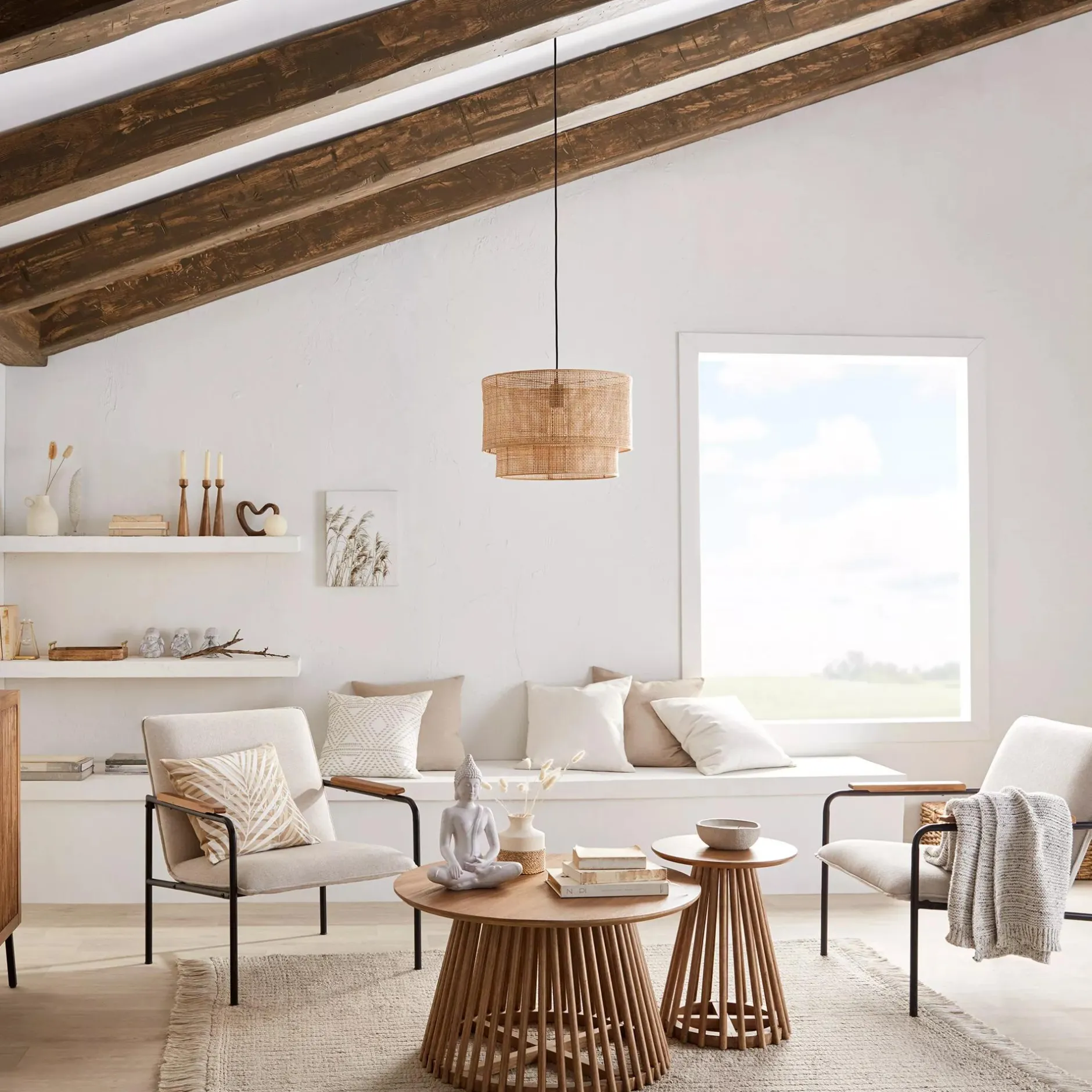 Discount Speckled Ceramic and Rattan Vase Modern Decorative Vases|Home Decorative Items & Objects