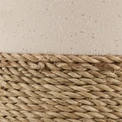 Discount Speckled Ceramic and Rattan Vase Modern Decorative Vases|Home Decorative Items & Objects