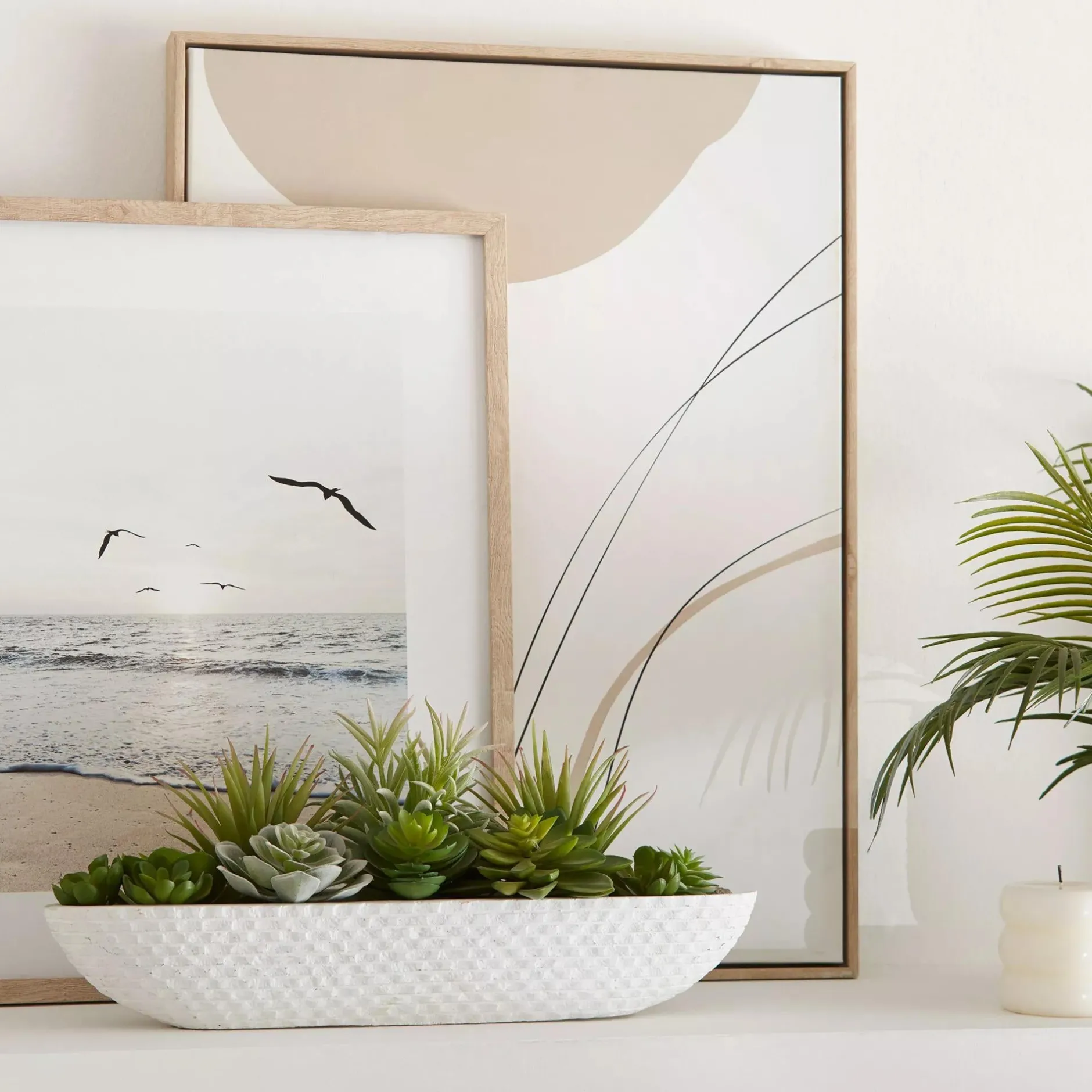 Succulents in Cement Tray Artificial Plants