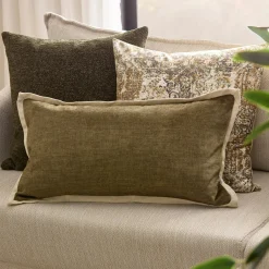 Clearance Taupe Beatrice Decorative Lumbar Pillow Decorative Throw Pillows