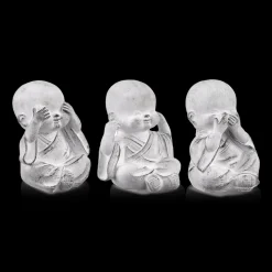 Hot Three Wise Buddha Cement Statuettes Home Decorative Items & Objects