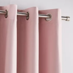 Vintage Pink Chambray Blackout Curtain Sheer Curtains & Window Sheer Panels