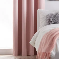 Vintage Pink Chambray Blackout Curtain Sheer Curtains & Window Sheer Panels