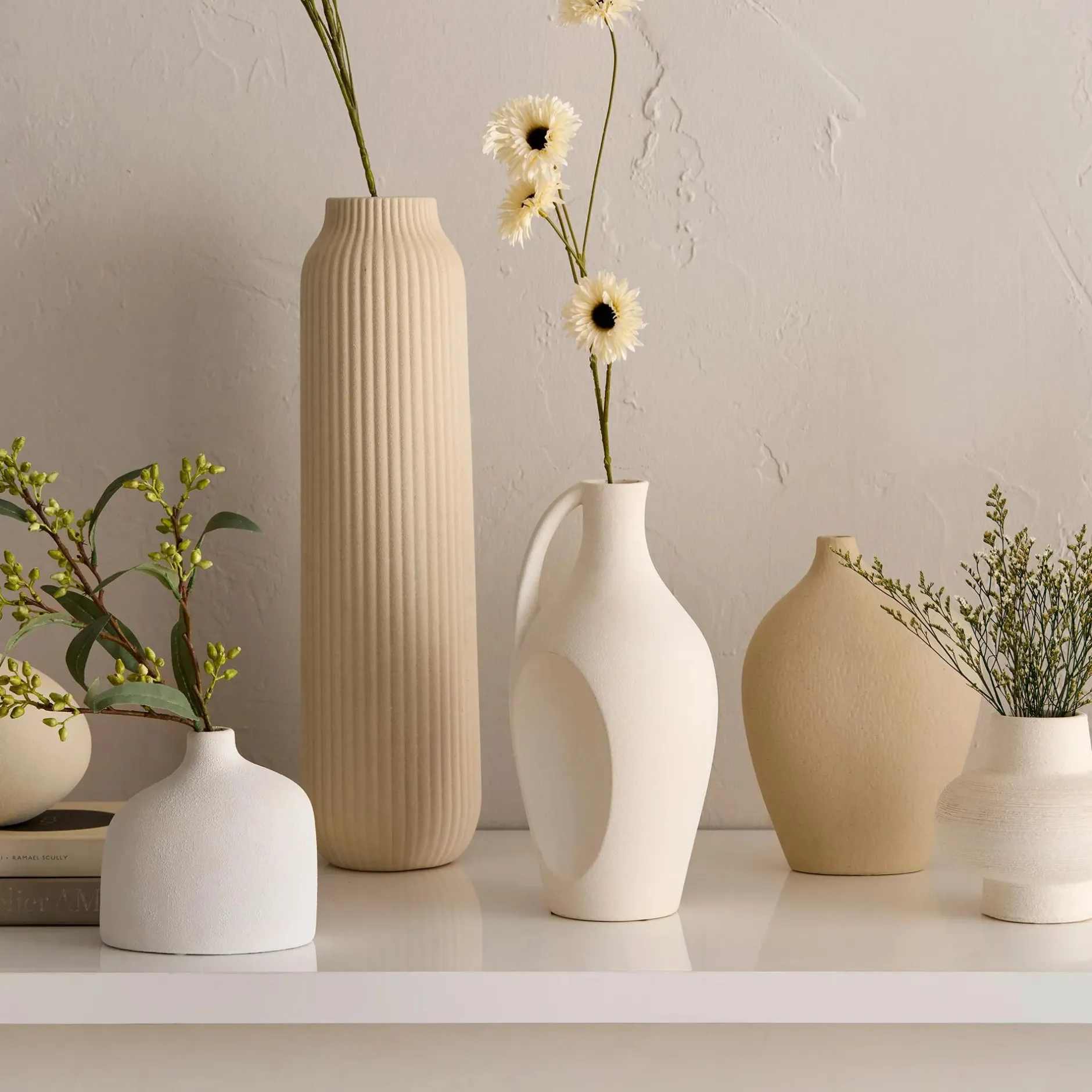 Outlet White Ceramic Table Vase Modern Decorative Vases|Home Decorative Items & Objects