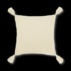 White Erna Decorative Pillow with Tassels Junior Throw Pillows