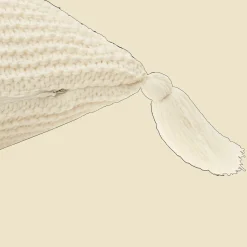 White Erna Decorative Pillow with Tassels Junior Throw Pillows