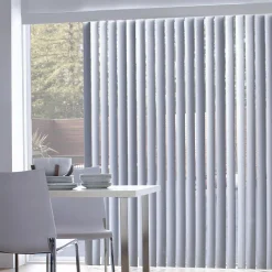 Clearance White Faux Wood Vertical Patio Blind Window Blinds & Shades