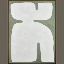 Sale White Form on Green Framed Art Oil Paintings
