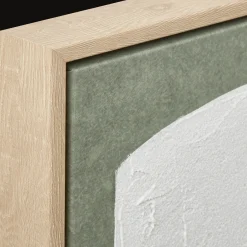 Sale White Form on Green Framed Art Oil Paintings