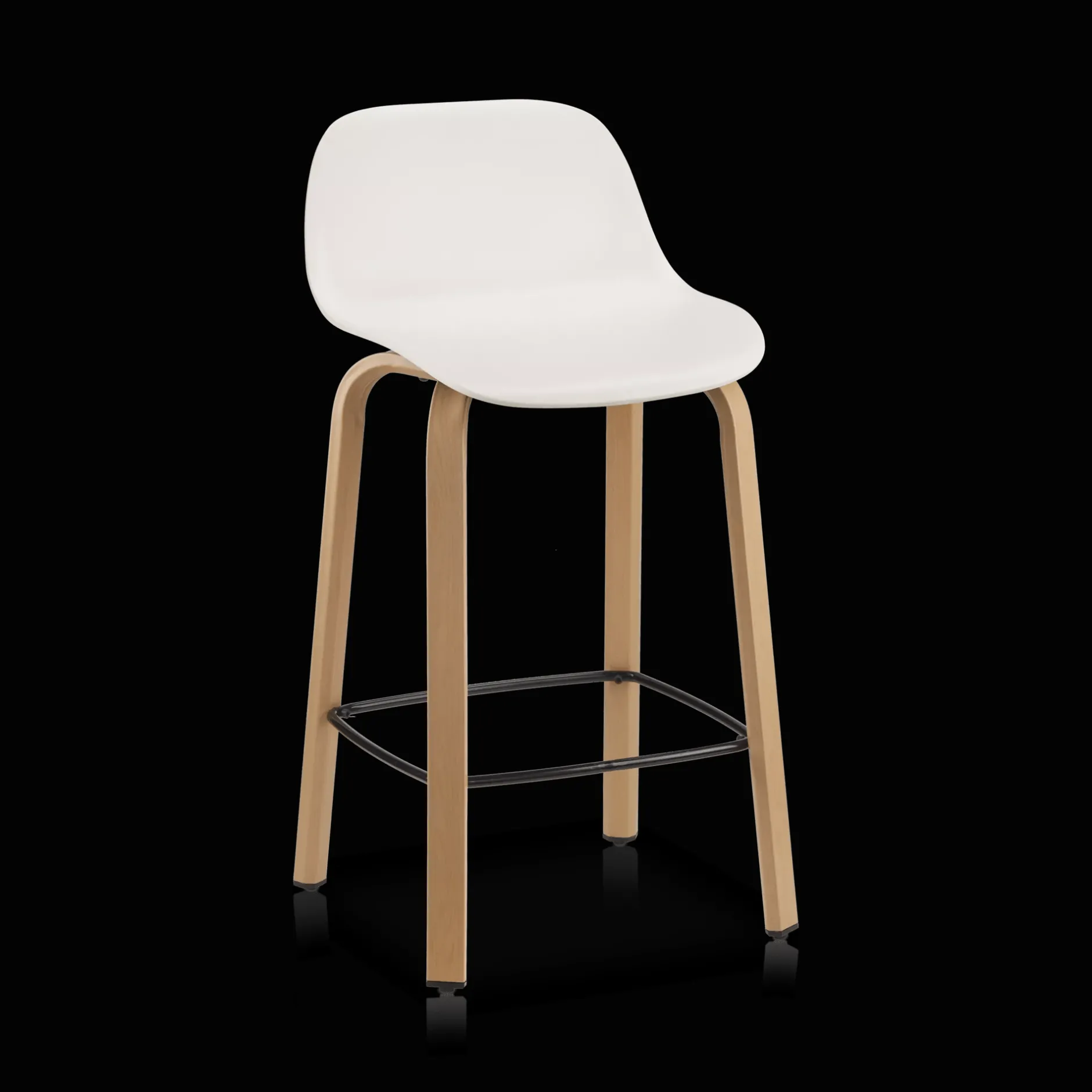 Discount White Plastic and Wood Metal Veneer Counter Stool Furniture Accessories|Bar & Counter Stools