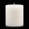 Sale White Short Ribbed Candle Candles & Candle Stick Holders