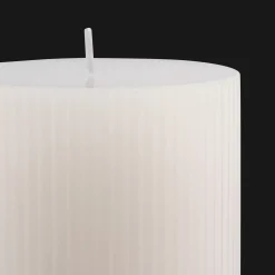 Hot White Tall Ribbed Candle Candles & Candle Stick Holders