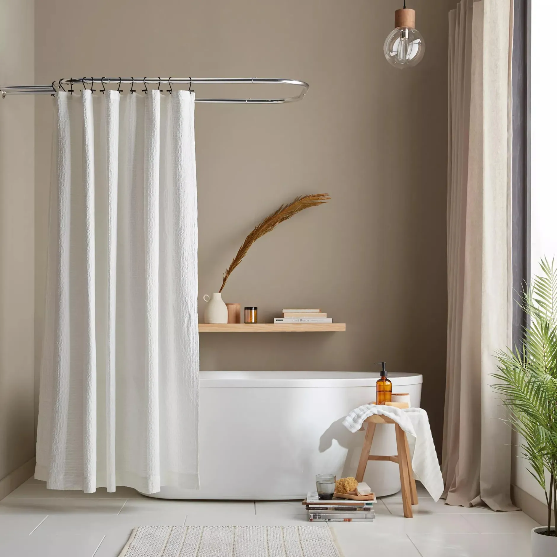 Hot White Waffy Essential Shower Curtain Shower Curtains