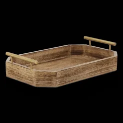 Hot Wood Rectangular Tray with Handles Home Decorative Items & Objects