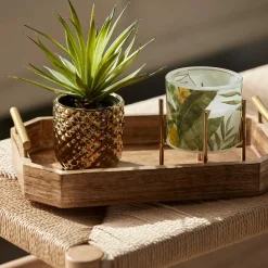 Hot Wood Rectangular Tray with Handles Home Decorative Items & Objects